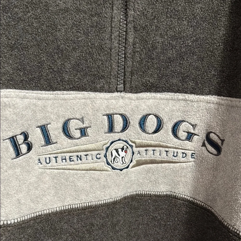 Vintage 90s Big Dogs Embroidered Logo Polar Fleece Pullover Indie Sleaze Skater